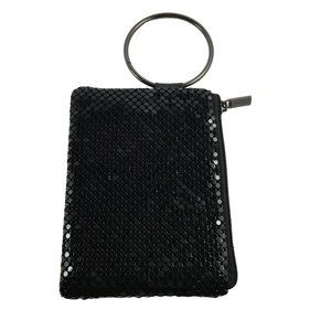 BLACK SEQUIN MESH WRISTLET 6 3/4 X 5 1/4